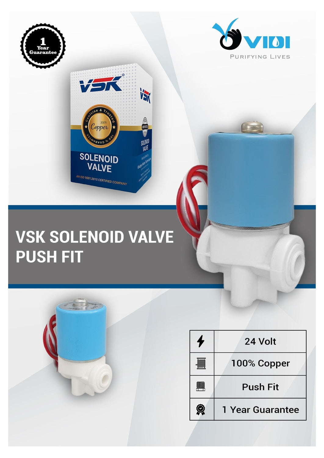 VSK Solenoid Valve Push Fit