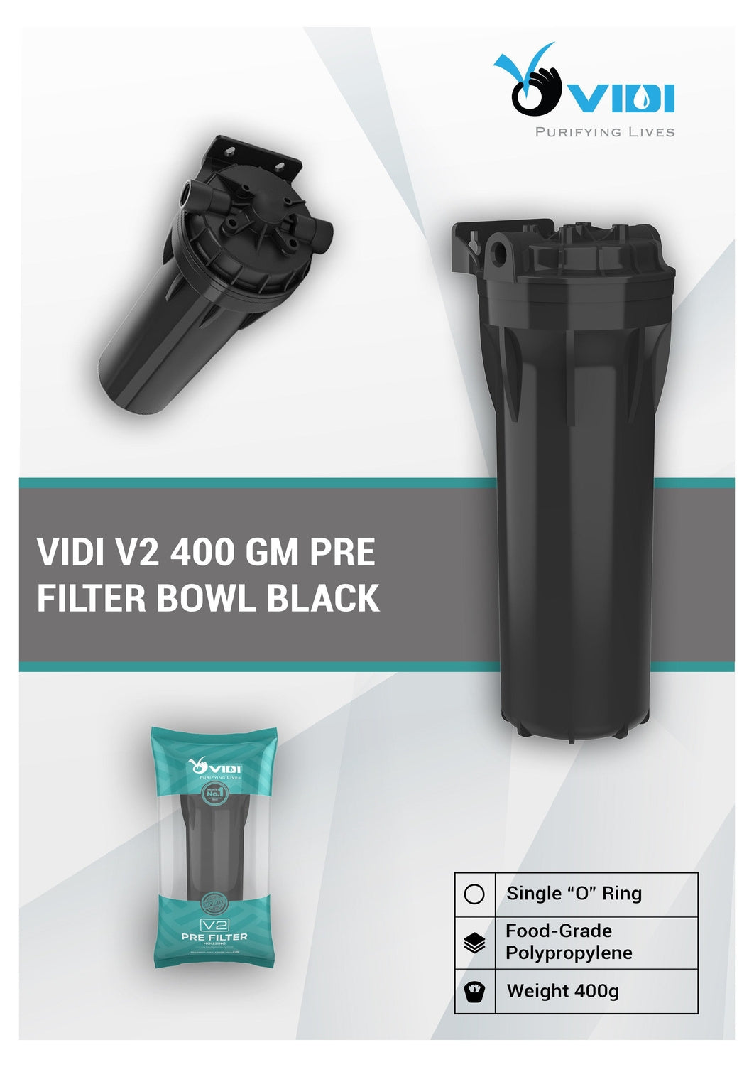 Vidi V2 400 GM Pre Filter Bowl Black
