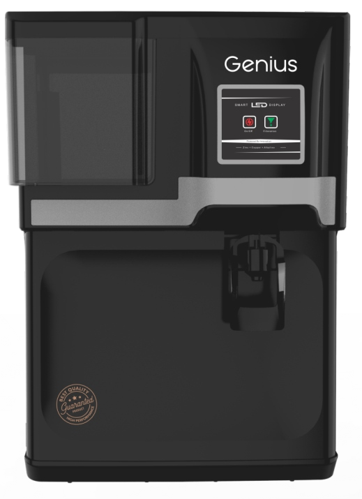 AURA PURE X Genius RO Water Purifier - Black Silver