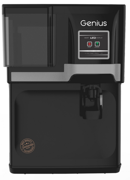 AURA PURE X Genius RO Water Purifier - Black Silver